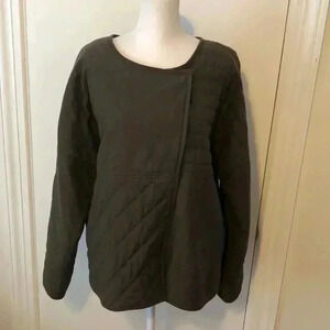 Leith gray snap close quilted jacket. Size L